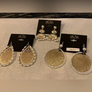 NWT THREE PAIRS OF NOIR JEWELRY EARRINGS *CLEARANCE*